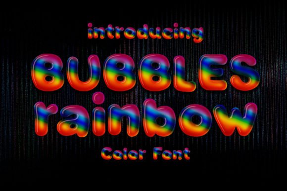 Bubbles Rainbow Font for Handmade Creations