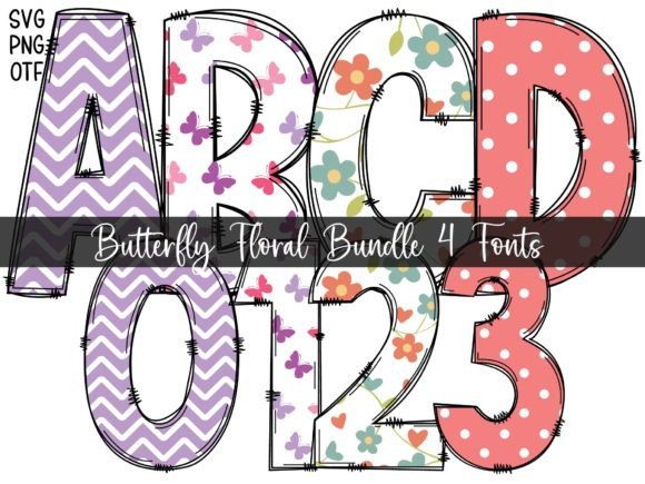 Butterfly Floral Font for Whimsical Branding