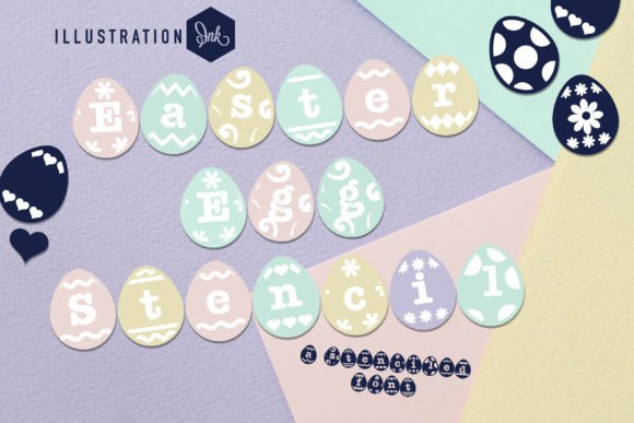 Easter Egg Stencil Font for Branding and Design