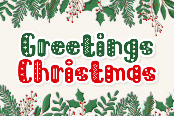 Greetings Christmas Font for Festive Editorial Design