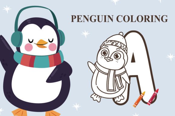 Penguin Coloring Font for Web Design Projects
